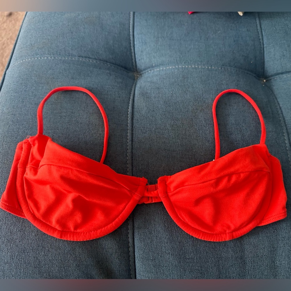 Zara Bright Coral Bikini Top Size S NWOT